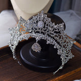 Baroque Oversize Zircon Crystal Wedding Tiaras Headpieces