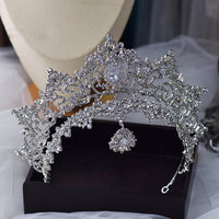 Baroque Oversize Zircon Crystal Wedding Tiaras Headpieces