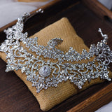 Baroque Oversize Zircon Crystal Wedding Tiaras Headpieces