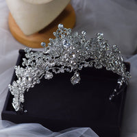 European Silver Zircon Crystal Brides Headpieces Wedding Tiaras