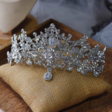 European Silver Zircon Crystal Brides Headpieces Wedding Tiaras