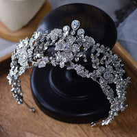 European Silver Zircon Crysatl Brides Tiaras Wedding Headpieces