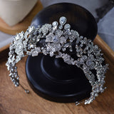 European Silver Zircon Crysatl Brides Tiaras Wedding Headpieces