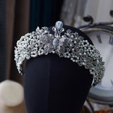 Oversize Zircon&Pearls Wedding Tiaras Crown Headpieces