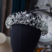 Irregular Zircon&Pearls Wedding Tiaras Crown Headpieces