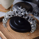 Irregular Zircon&Pearls Wedding Tiaras Crown Headpieces