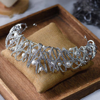 Irregular Zircon&Pearls Wedding Tiaras Crown Headpieces