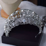 Princess Zircon&Pearls Wedding Tiaras Crown Headpieces