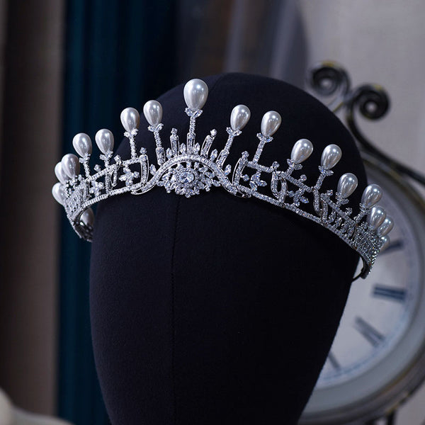 Eleghant Pearls&Crystal Brides Tiaras Headbands