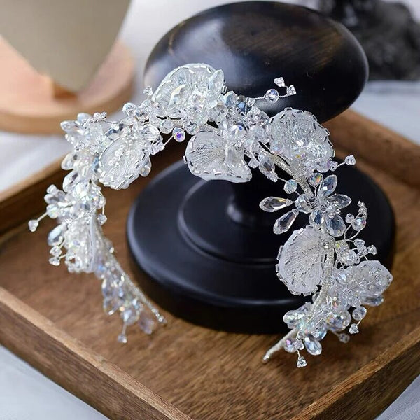 Lovely Clear Crystal Brides Rhinestone Hairbands Bridal Headdress