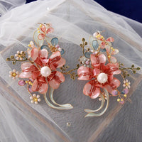 Lovely Oversize Pink Baroque Luxury Earrings Flower Turkish jewelry