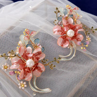 Lovely Oversize Pink Baroque Luxury Earrings Flower Turkish jewelry