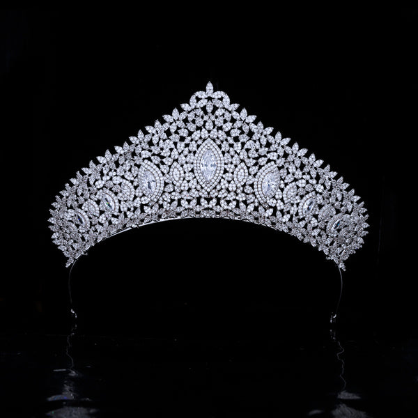 Luxurious Full Zircon Crystal Wedding Tiaras Crowns Brides Headpieces