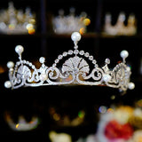 Royal Zircon Plears Silver Tiara Crown Wedding Headpieces