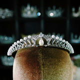 Zircon Crystal & Pearls Wedding Tiaras Crowns Headpieces