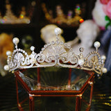 Royal Zircon Plears Silver Tiara Crown Wedding Headpieces