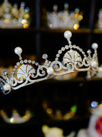 Royal Zircon Plears Silver Tiara Crown Wedding Headpieces