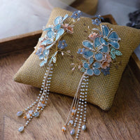 Romantic Ethnic Style Blue Flower Brides Barrettes Head Wear