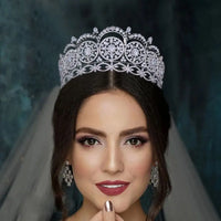 Bohemian Grean Zircon Tiara Headpieces Wedding Crown