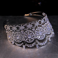 Bohemian Grean Zircon Tiara Headpieces Wedding Crown