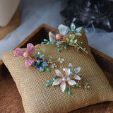 Vintage Beadings Resin Flower Headdress Leaves Brides Hairpins