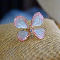 Cute Pink Butterfly Girls Cocktail Ring