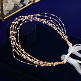 Multi-layer Handmade Pearls Hairbands For Bride Headbands Floral Hair Accessories