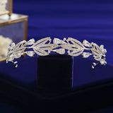 Simple Plated Princess Crystal Bridal Tiaras Headpieces Crowns