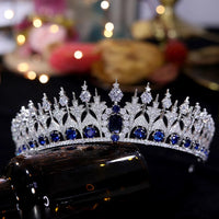 Silver Oversize Princess Zircon Bridal Tiaras Crowns Crystal Evening Headpieces Wedding Hair Accessory HT020369s