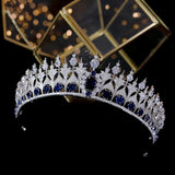 Silver Oversize Princess Zircon Bridal Tiaras Crowns Crystal Evening Headpieces Wedding Hair Accessory HT020369s