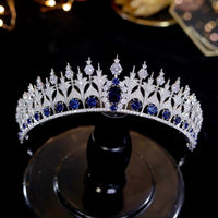 Silver Oversize Princess Zircon Bridal Tiaras Crowns Crystal Evening Headpieces Wedding Hair Accessory HT020369s