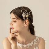 Woman Wedding Crystals Hair Clips Gold Hairpins Wedding Sticks for Brides 2 pics/lot