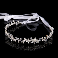 Girls Long Hairbands Handmade Crystal Brides Headbands Gold Wedding Tiaras Headpieces