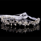 Girls Long Hairbands Handmade Crystal Brides Headbands Gold Wedding Tiaras Headpieces