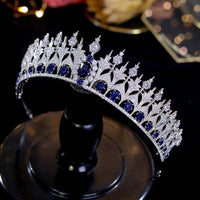 Silver Oversize Princess Zircon Bridal Tiaras Crowns Crystal Evening Headpieces Wedding Hair Accessory HT020369s