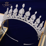 Sparkly Royal Full Zircon Bridal Tiaras Headpiece Crystal Crowns Wedding Hair Accessory TR0442