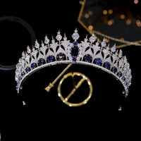 Silver Oversize Princess Zircon Bridal Tiaras Crowns Crystal Evening Headpieces Wedding Hair Accessory HT020369s