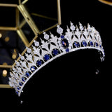 Silver Oversize Princess Zircon Bridal Tiaras Crowns Crystal Evening Headpieces Wedding Hair Accessory HT020369s