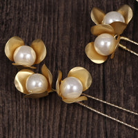 5 pics Gold color Pearls Hairpins Gold Hair Sticks