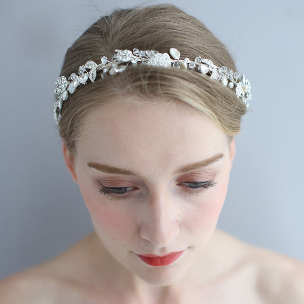 Elegant Leaves Bridal Crystal Hairbands Headpiece Tiaras Wedding Hair Accessories D2310