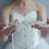 Elegant Leaves Bridal Crystal Hairbands Headpiece Tiaras Wedding Hair Accessories D2310