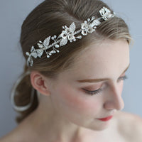 Elegant Leaves Bridal Crystal Hairbands Headpiece Tiaras Wedding Hair Accessories D2313