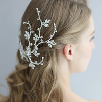 Silver irregular Brides Barrettes Headpieces Crystal Headbands Wedding Hair Jewelry D2314