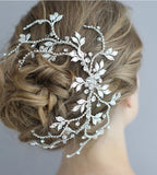 Silver irregular Brides Barrettes Headpieces Crystal Headbands Wedding Hair Jewelry D2314