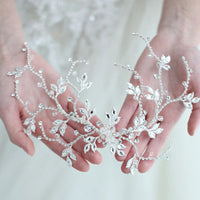 Silver irregular Brides Barrettes Headpieces Crystal Headbands Wedding Hair Jewelry D2314