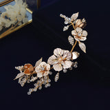 Cute Gold Leaves Brides Tiaras Hairaband Flower Hairpins D2315