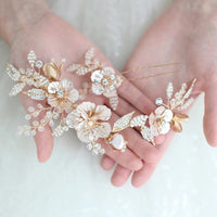 Gorgeous Bridal Hair Barrette Leaves Hairbands Rhinestone Hair Sticks Wedding Hair Accessories D2316