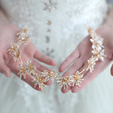 Flower Brides Long Hairbands set Bridal Barrettes Headpieces Wedding Hair Accessory D2323