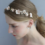 Brides Soft Hairbands set Bridal Flower Barrettes Headpieces Wedding Hair Accessory D2327