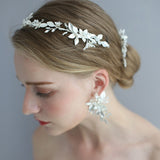 European Leaves Brides Tiaras Headpieces set Crystals Bridal Hairpins Wedding Hair Accessory D2330